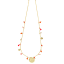 Collier à pampilles corail-rose Nymphéas